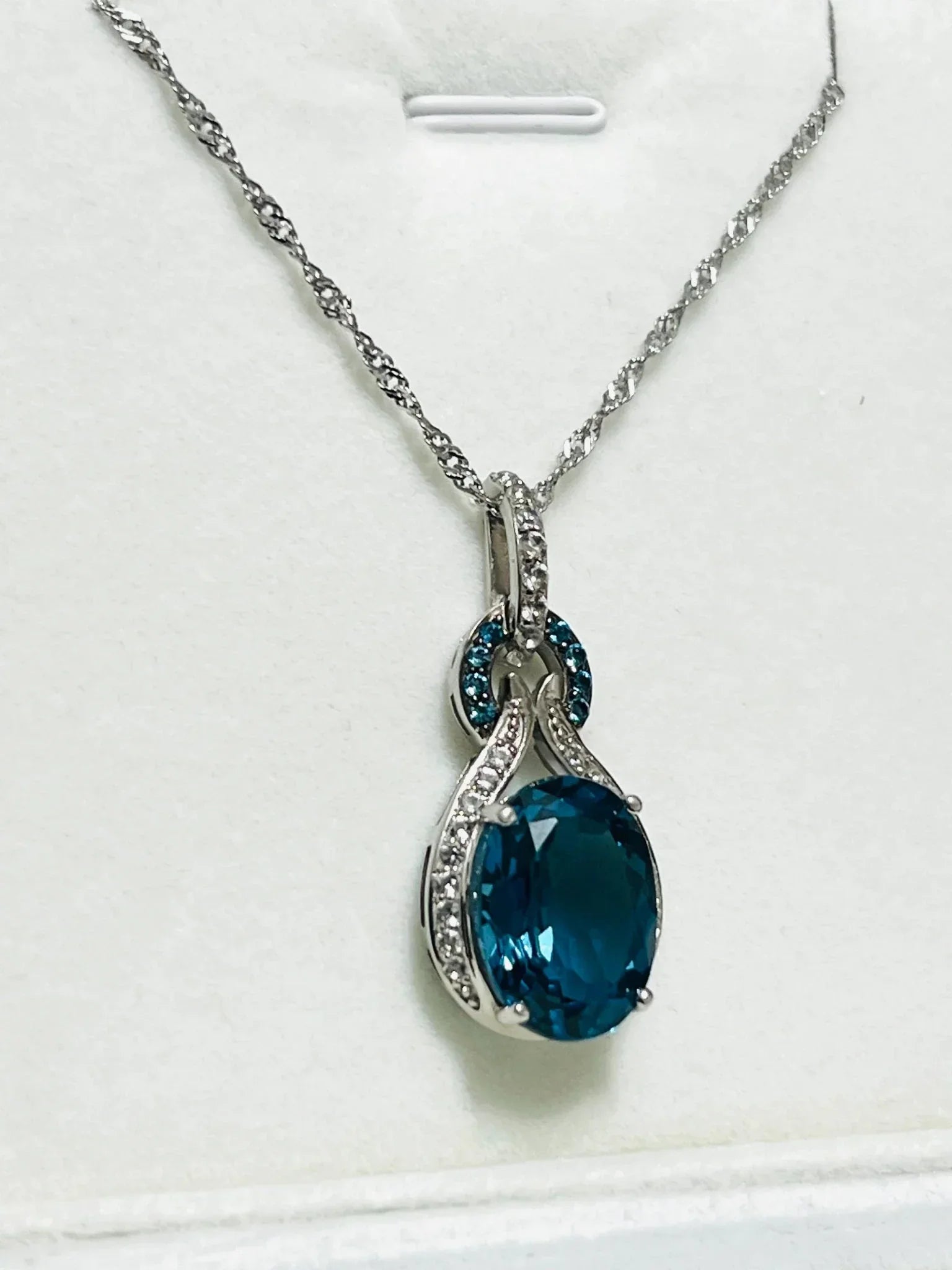 11 CT London Blue Topaz and Blue Diamonds Necklace - Eva & Elie