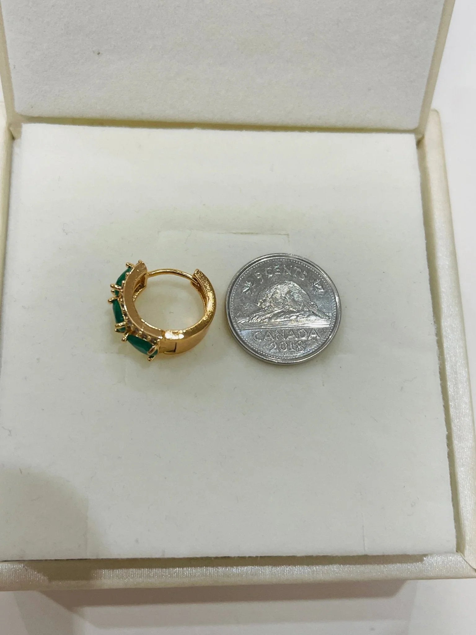 14k Gold Filled Emerald Earrings.