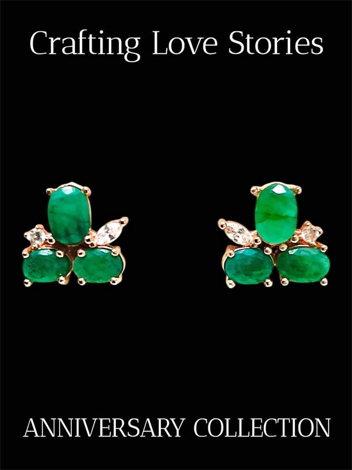Anniversary Collection: Colombian emerald earrings, "Crafting Love Stories" for special moments.