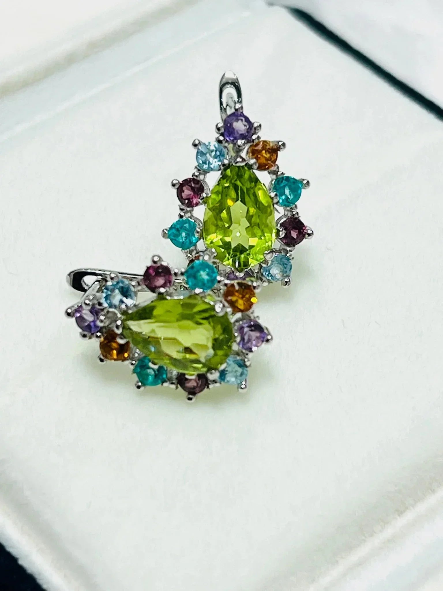 Elegant Genuine Peridot & Multigem Earrings - Eva & Elie