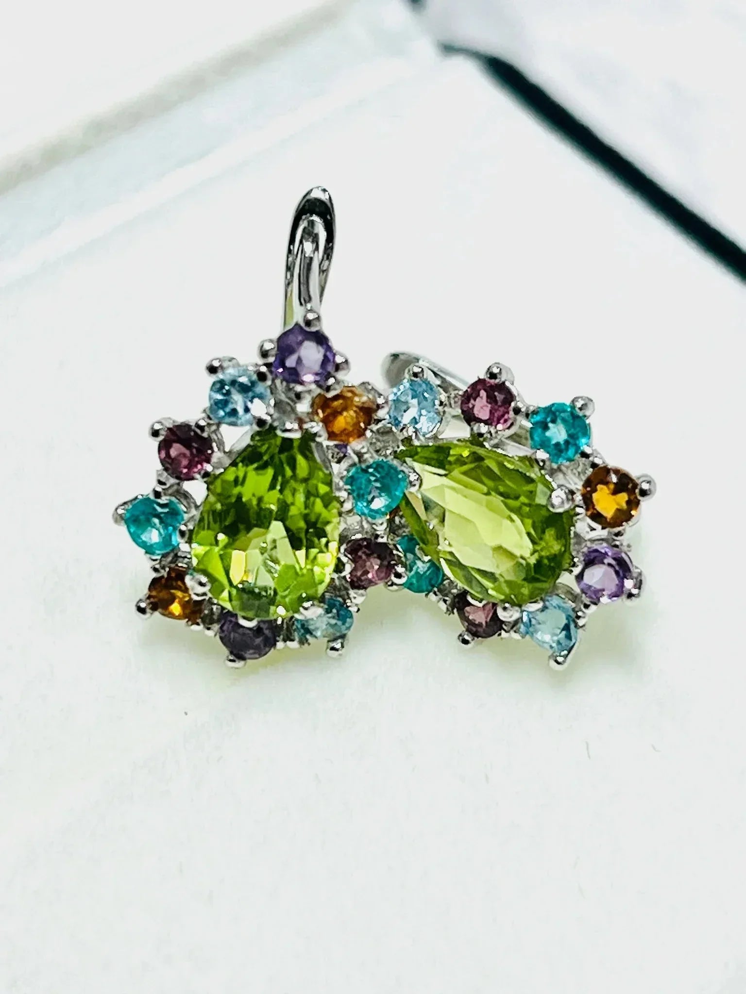 Elegant Genuine Peridot & Multigem Earrings - Eva & Elie
