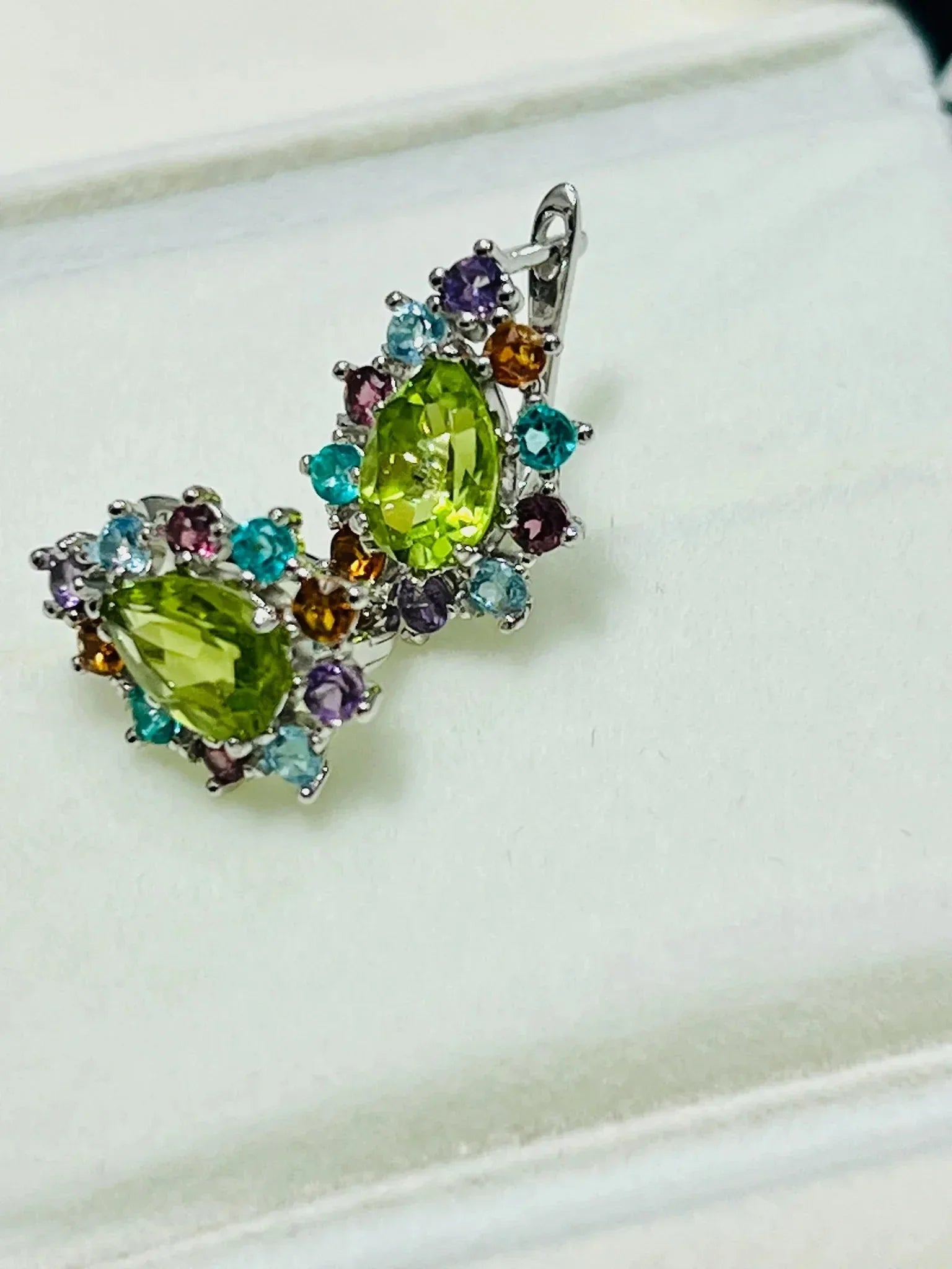Elegant Genuine Peridot & Multigem Earrings - Eva & Elie