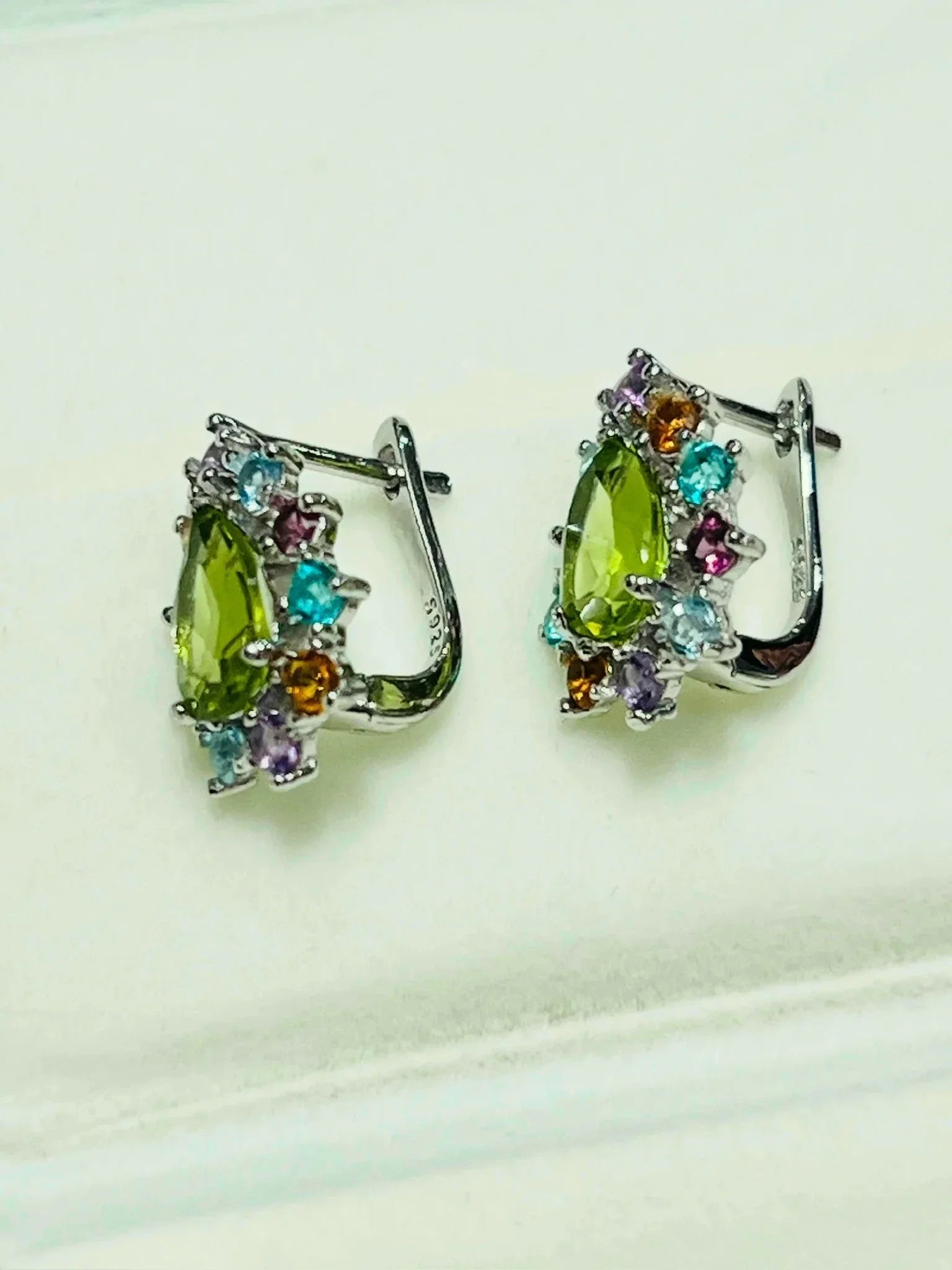 Elegant Genuine Peridot & Multigem Earrings - Eva & Elie