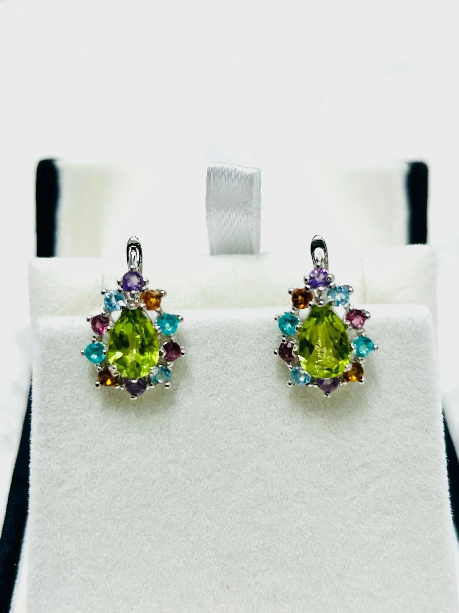 Elegant Genuine Peridot & Multigem Earrings - Eva & Elie