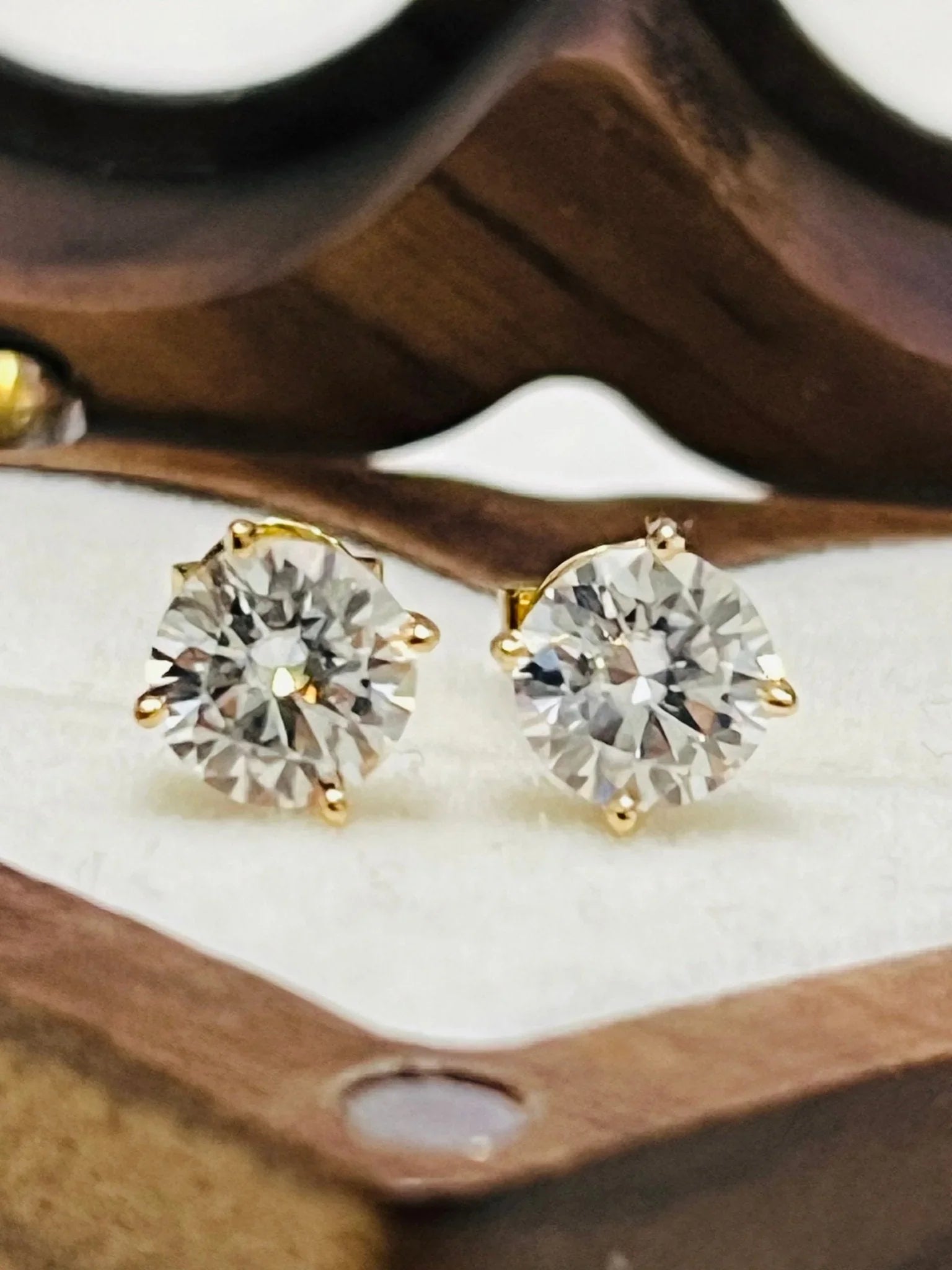 Genuine 14K Gold Moissanite Earrings – Fire & Brilliance Like Real Diamonds.