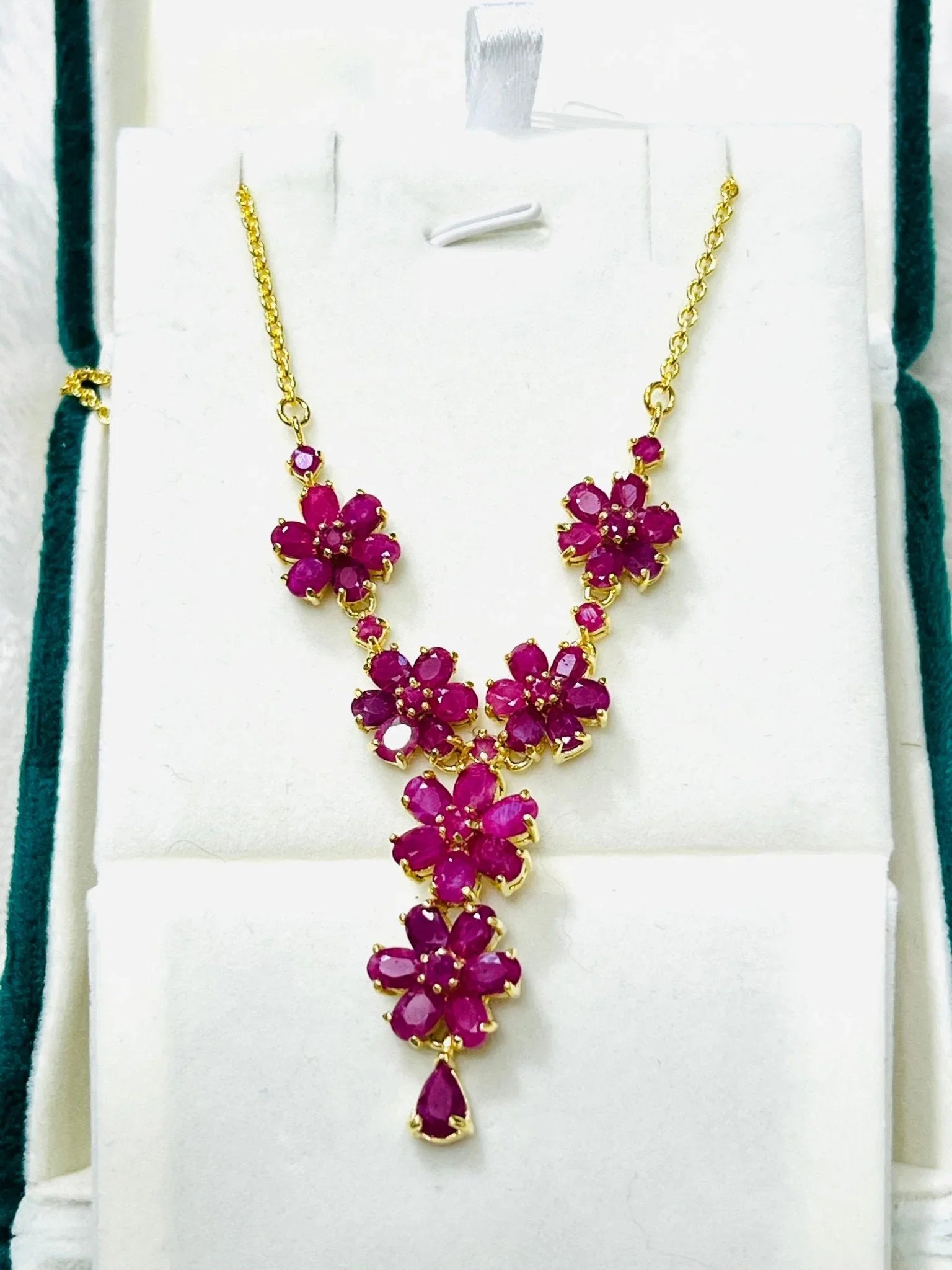 Genuine Pink Ruby Necklace.