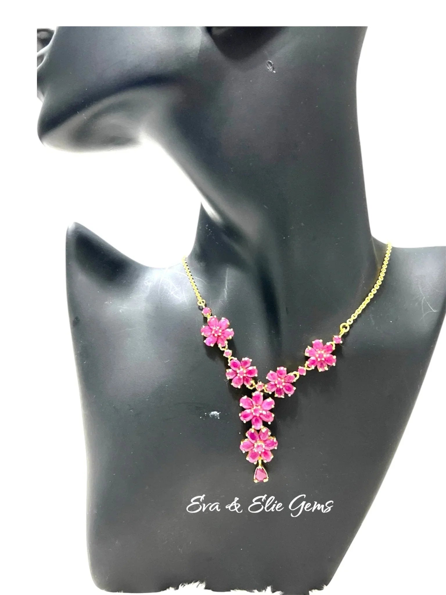 Genuine Pink Ruby Necklace.