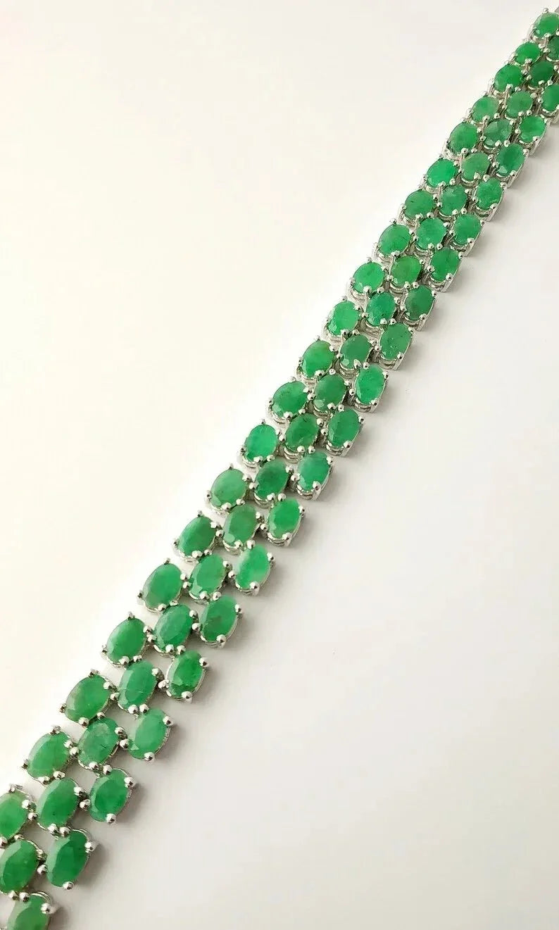 Geometric Triple - Gemstone Bracelets – Gold - Plated Sterling Silver - Eva & Elie