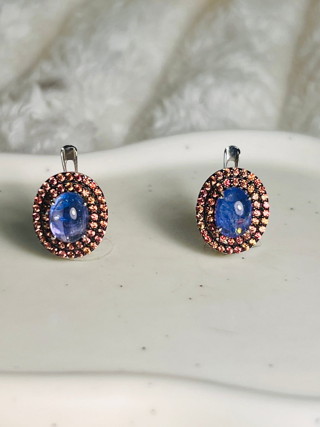 Handmade Natural Tanzanite and Sapphire set