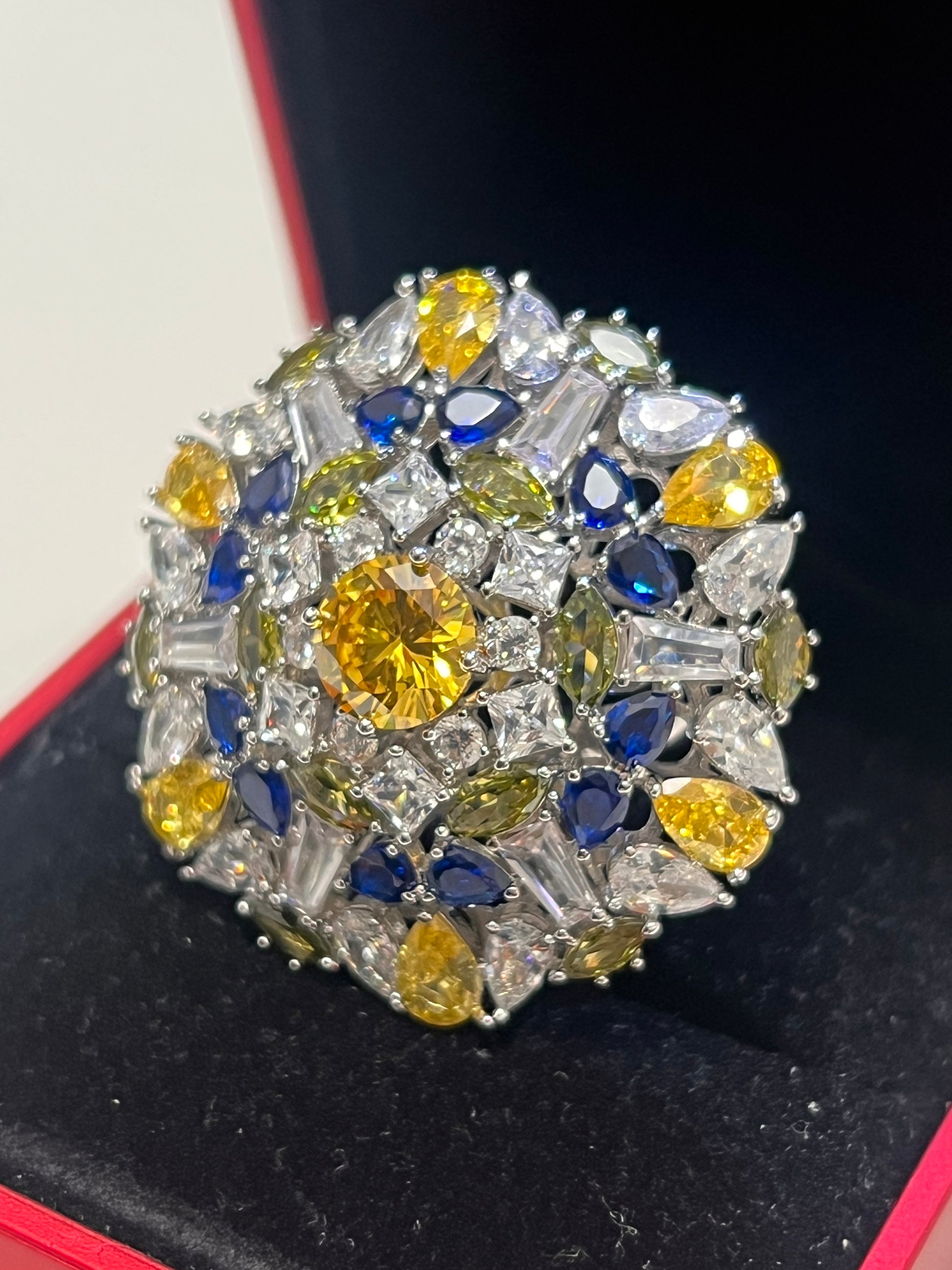 Stunning Created Sapphires Ring (adjustable)