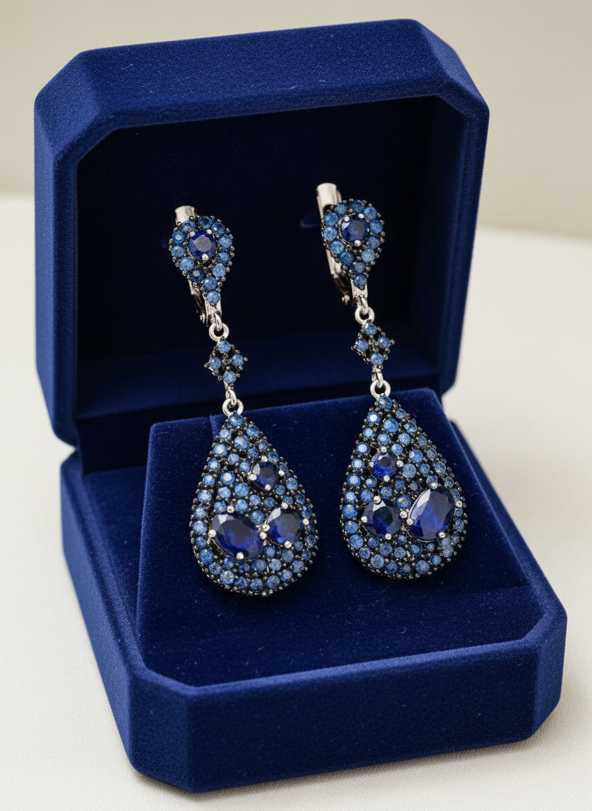 Handmade Natural Sapphire "Midnight Blue" Set