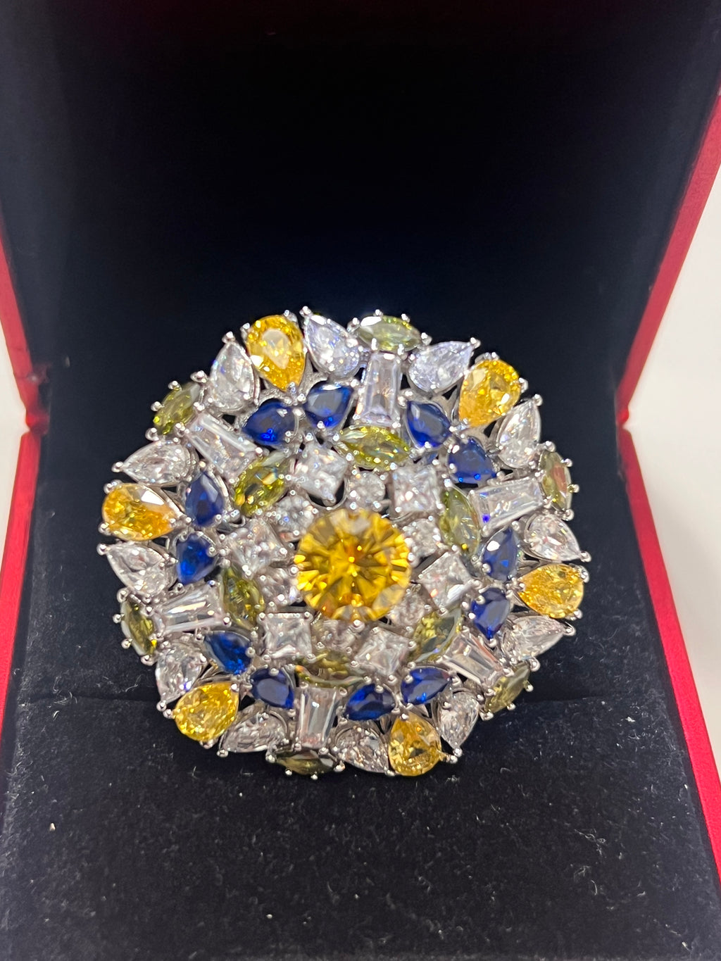 Stunning Created Sapphires Ring (adjustable)