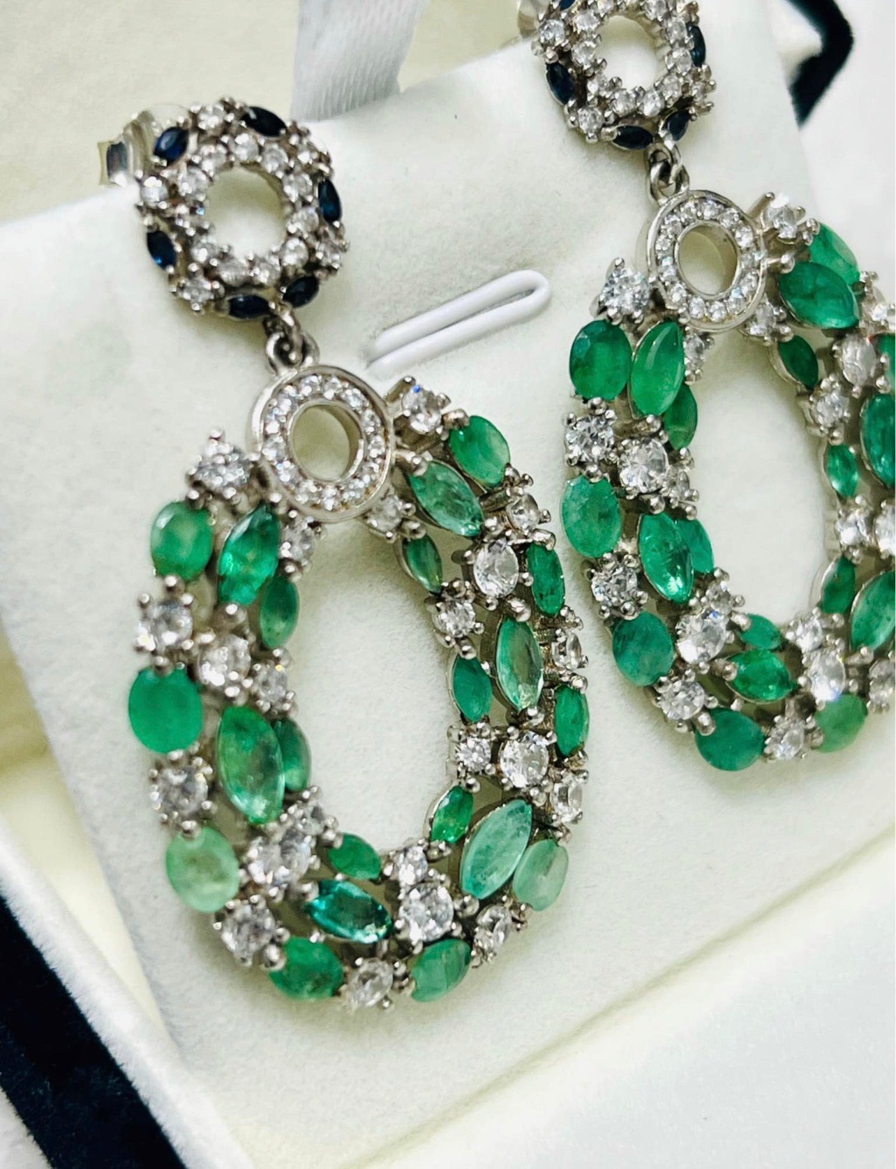 Handmade Exquisite Natural Emerald & Ruby Earrings – Italian Craftsmanship