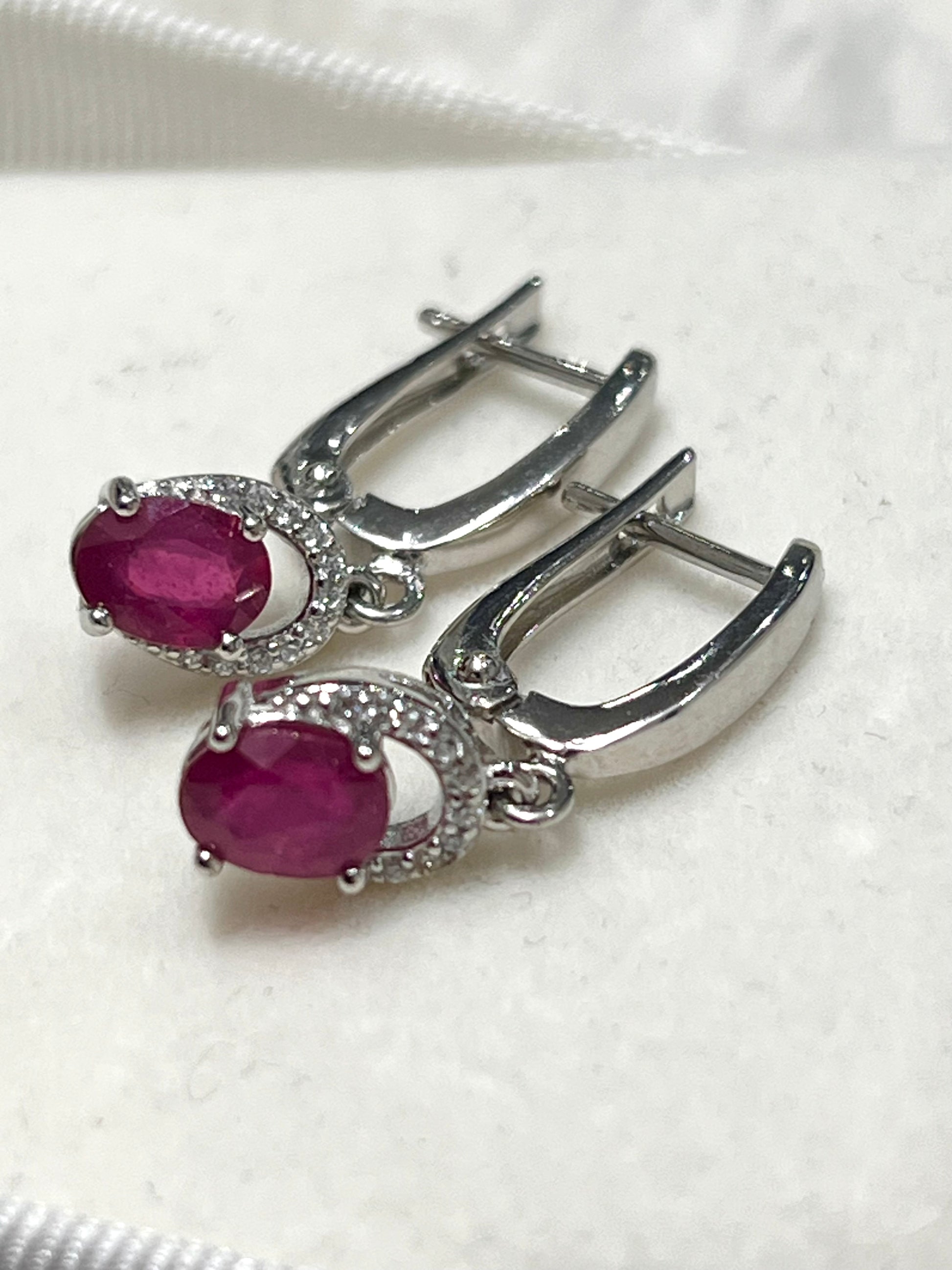Handmade Burmese Pink Ruby Earrings