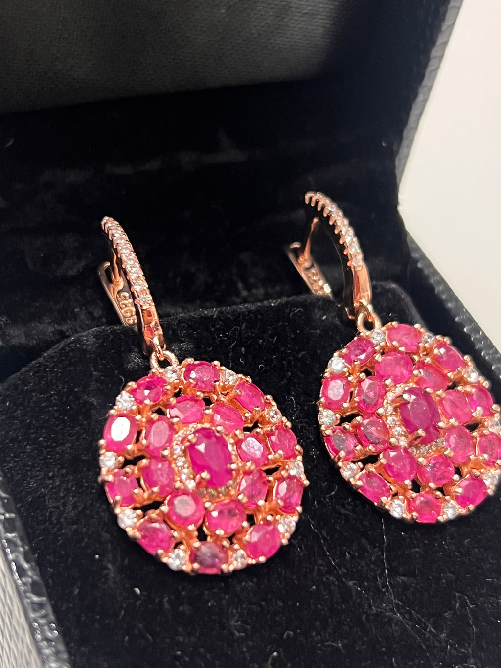 Stunning Genuine Pink Rubies Penny artisan made Earrings