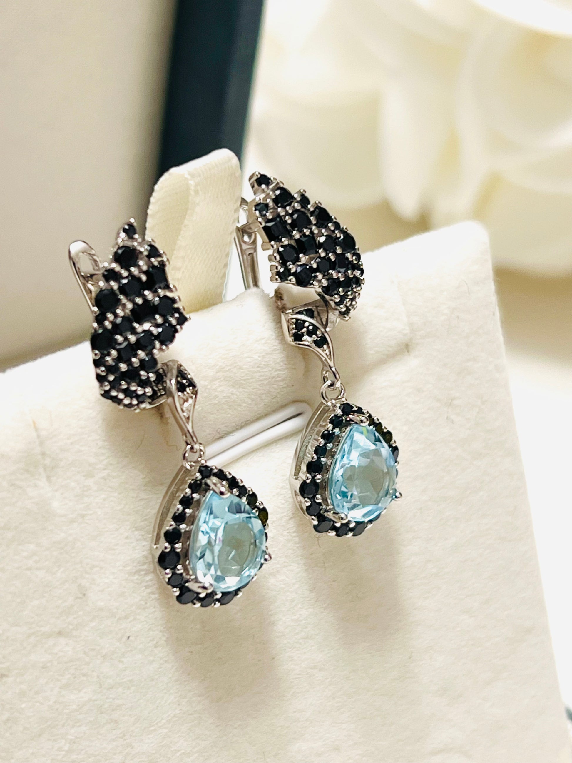 Handmade Natural Topaz and Spinel Set