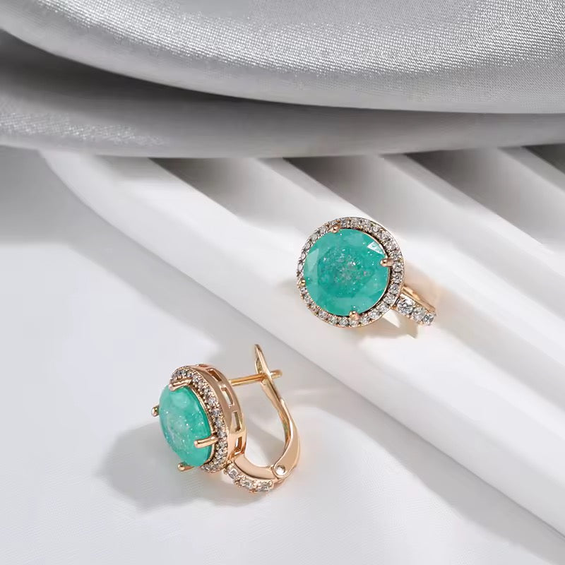 Frosted Opal Icon Earrings in 14K Rolled Gold