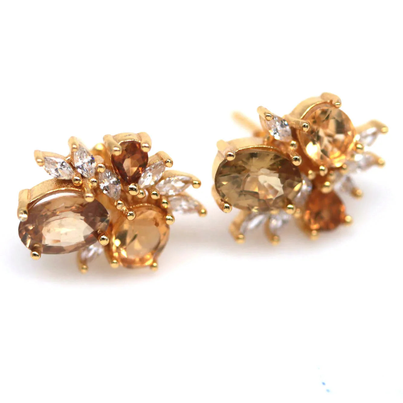 Handmade Golden Citrine Stud Earrings