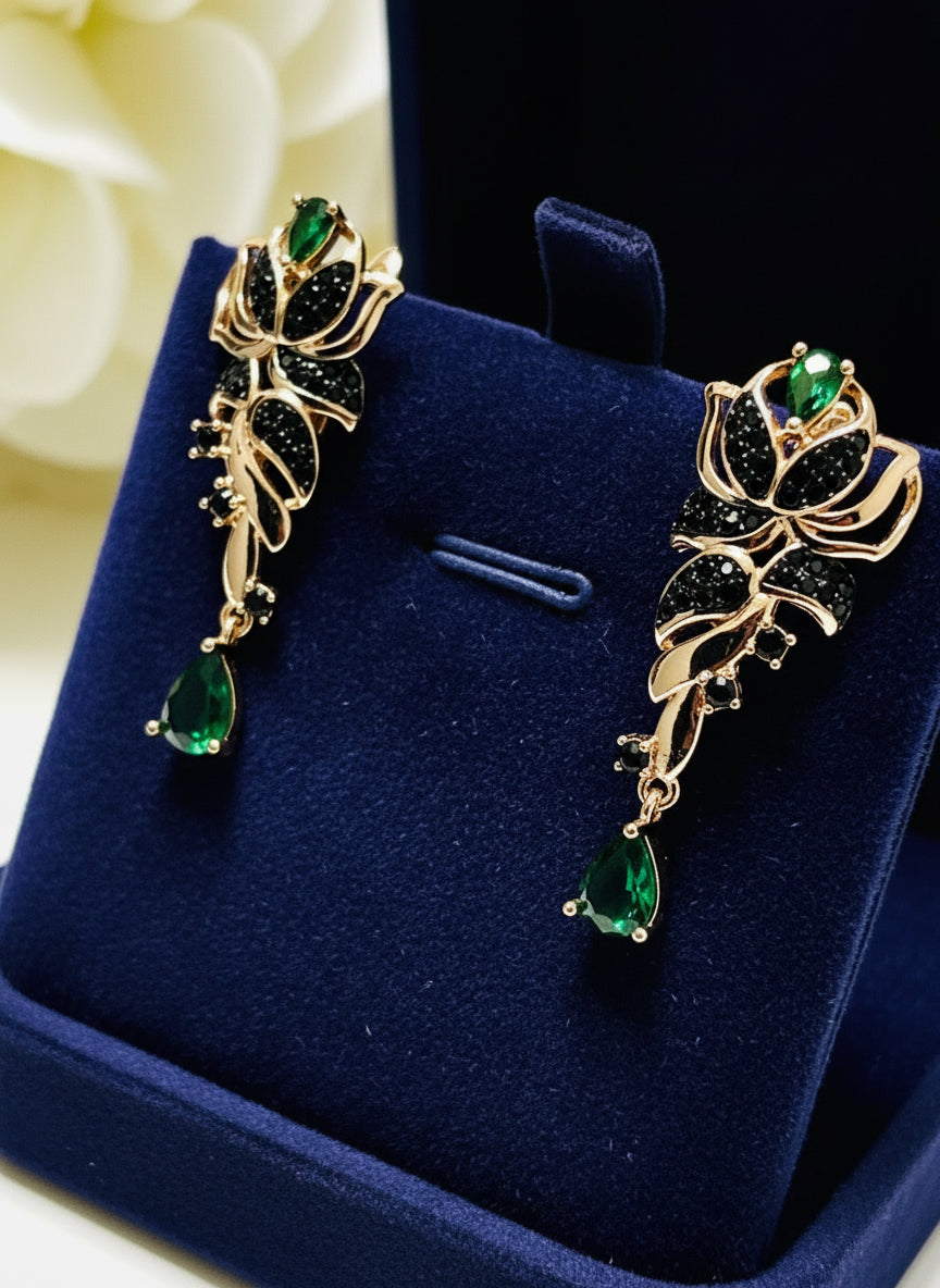 14k Rolled Gold Rose Earrings