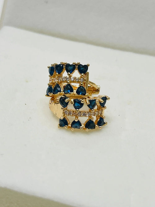 14k Gold Filled Sapphire Huggie Hoops.