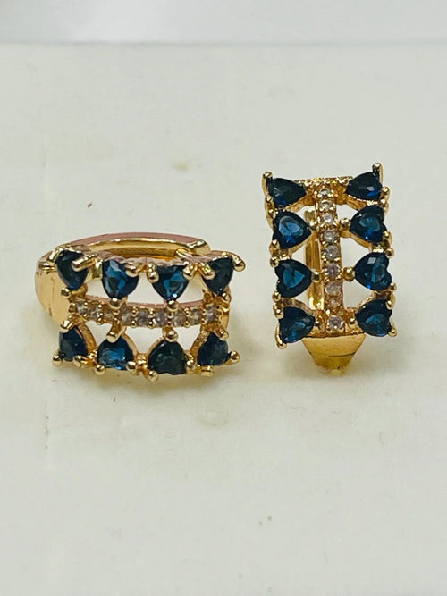 14k Gold Filled Sapphire Huggie Hoops.