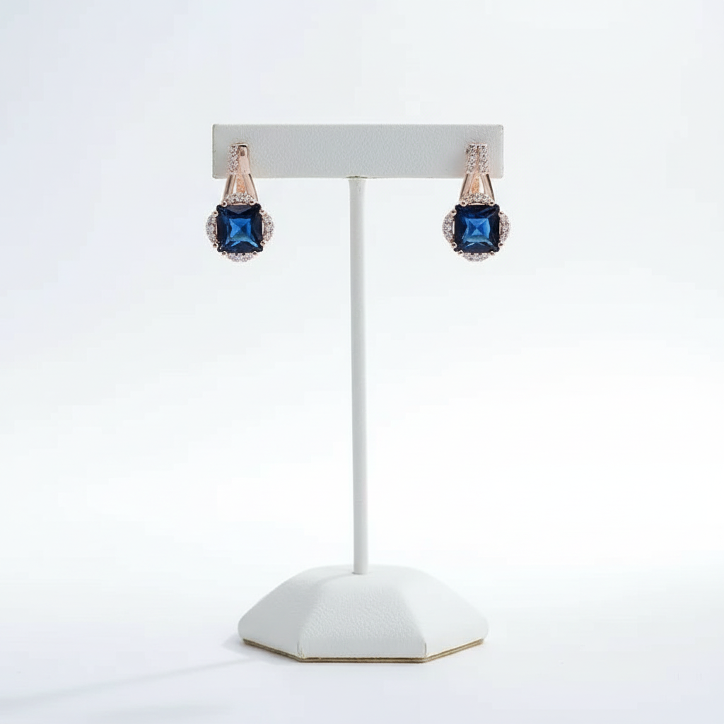 14k Rolled Rose Gold Sapphire Earrings