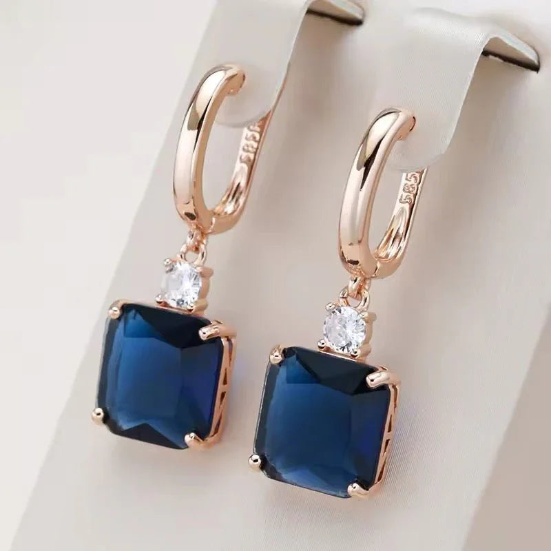14k Sapphire Elegant Simple Earrings.