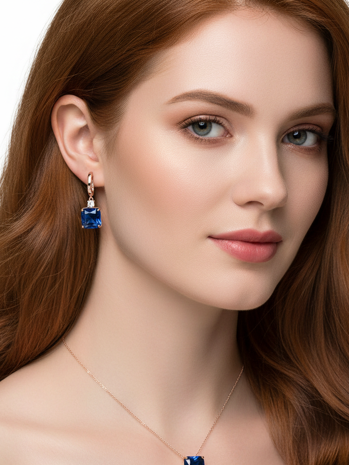 14k Sapphire Elegant Simple Set