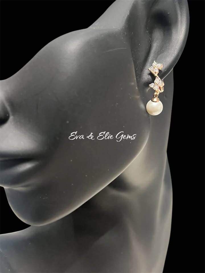 Golden Pearl – 14k Rolled Gold Earrings with Pearl Drop