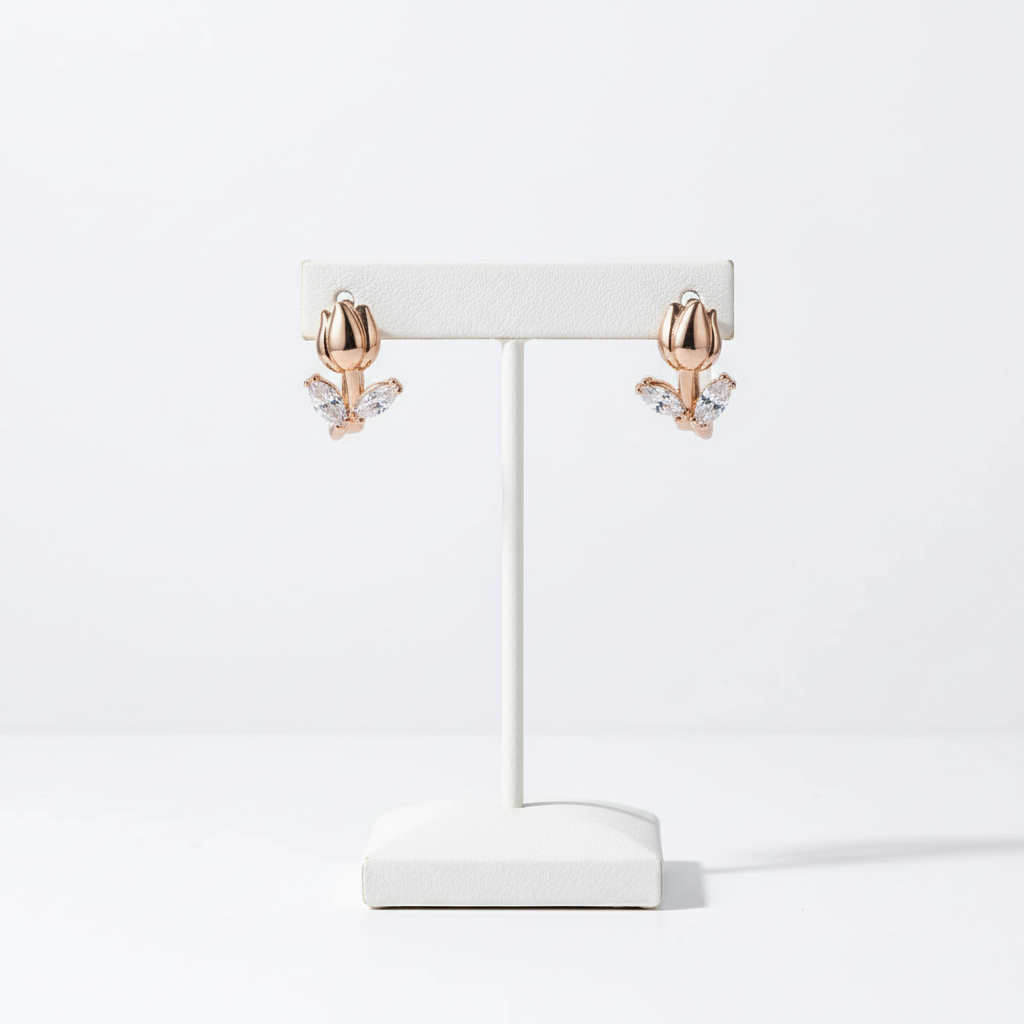 14k Rolled Gold Tulip small Huggies earrings