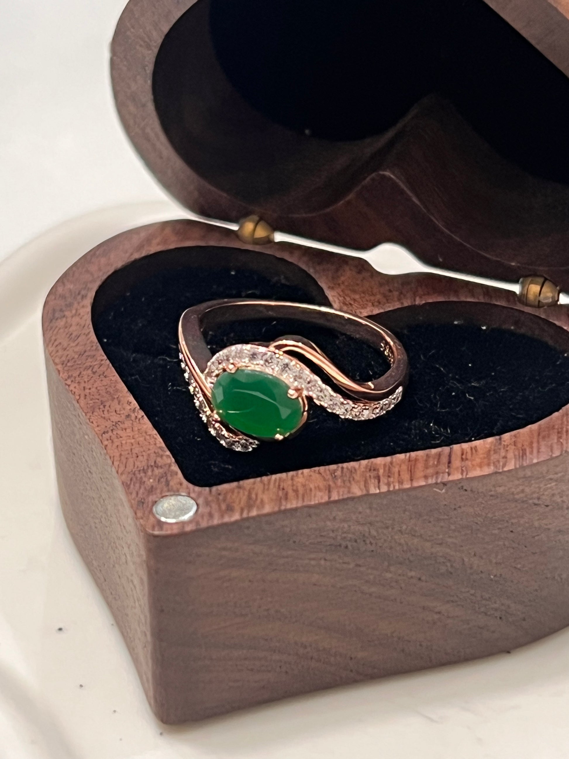 14k Rolled Gold (gold-filled) Emerald two tone ring