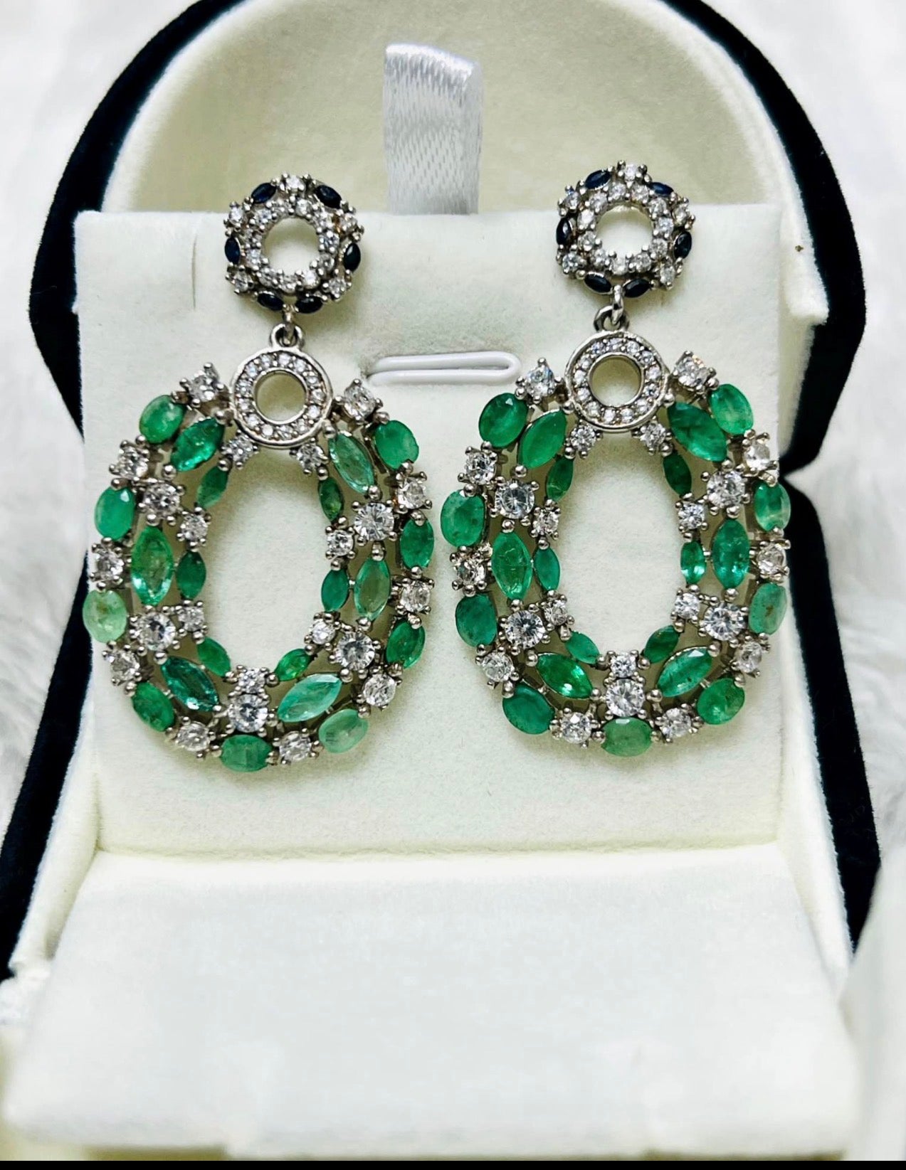 Handmade Exquisite Natural Emerald & Ruby Earrings – Italian Craftsmanship