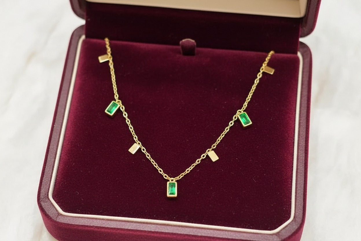 Everyday Elegance – Nano Emerald Chain Necklace