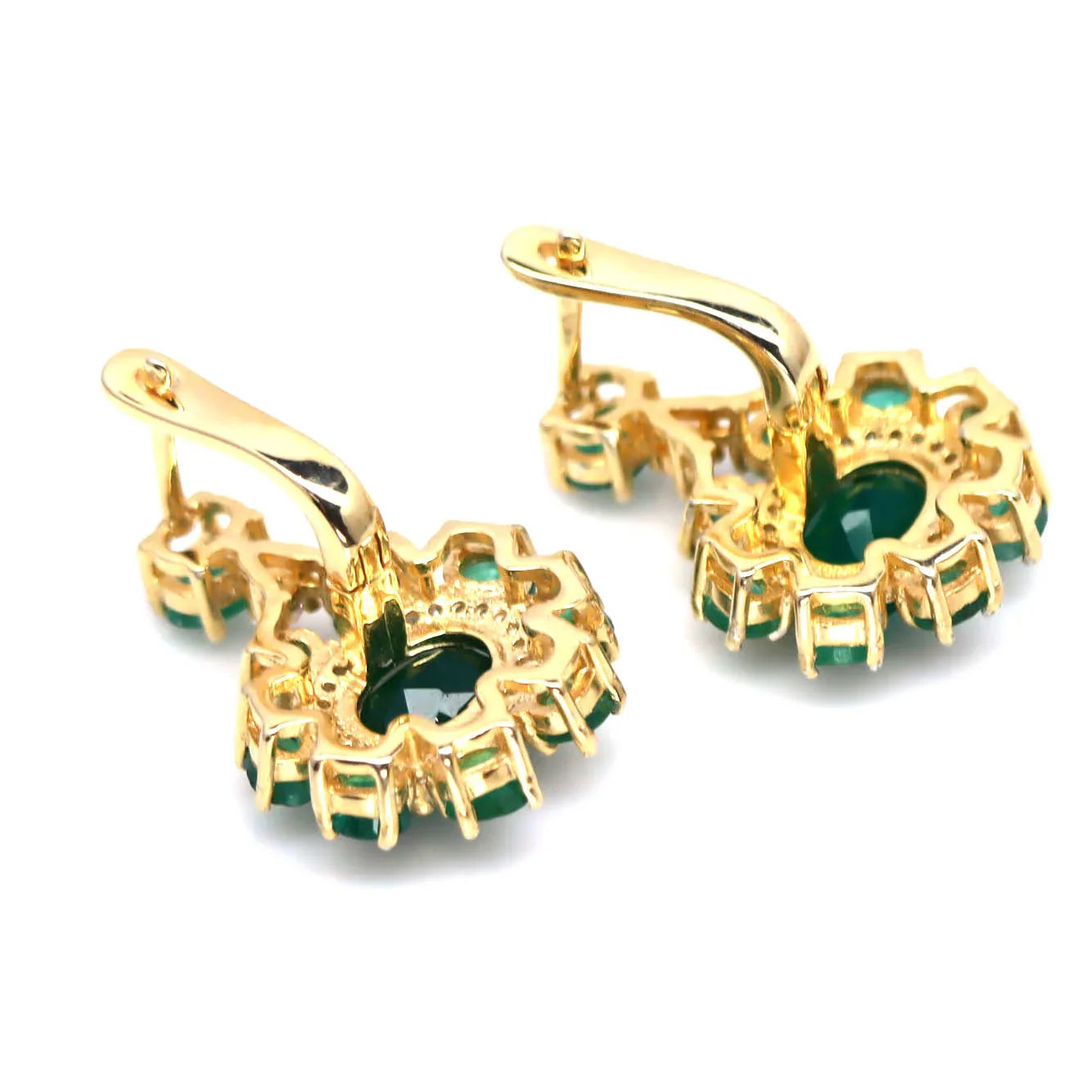 Natural Emerald Jewelry Set in 18K Gold Vermeil