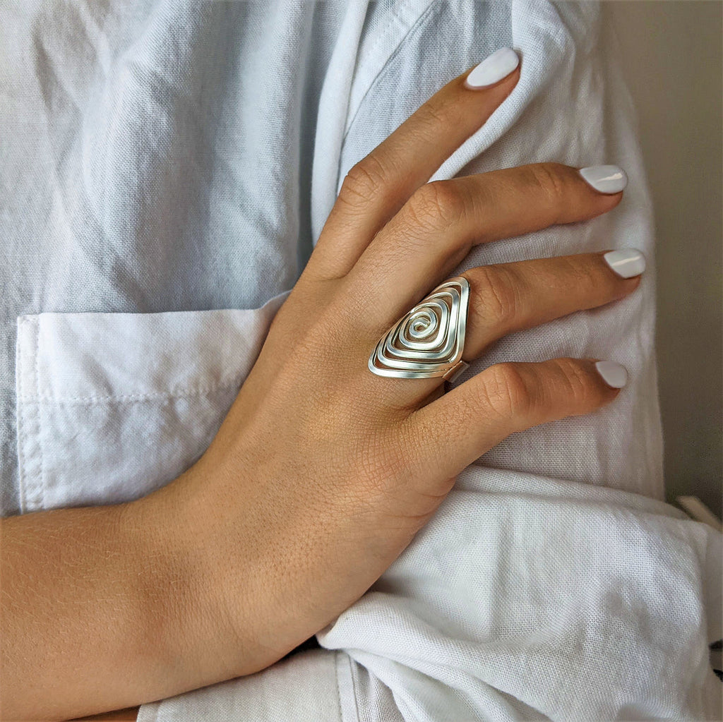Statement Solstice Swirl Ring- Waterproof