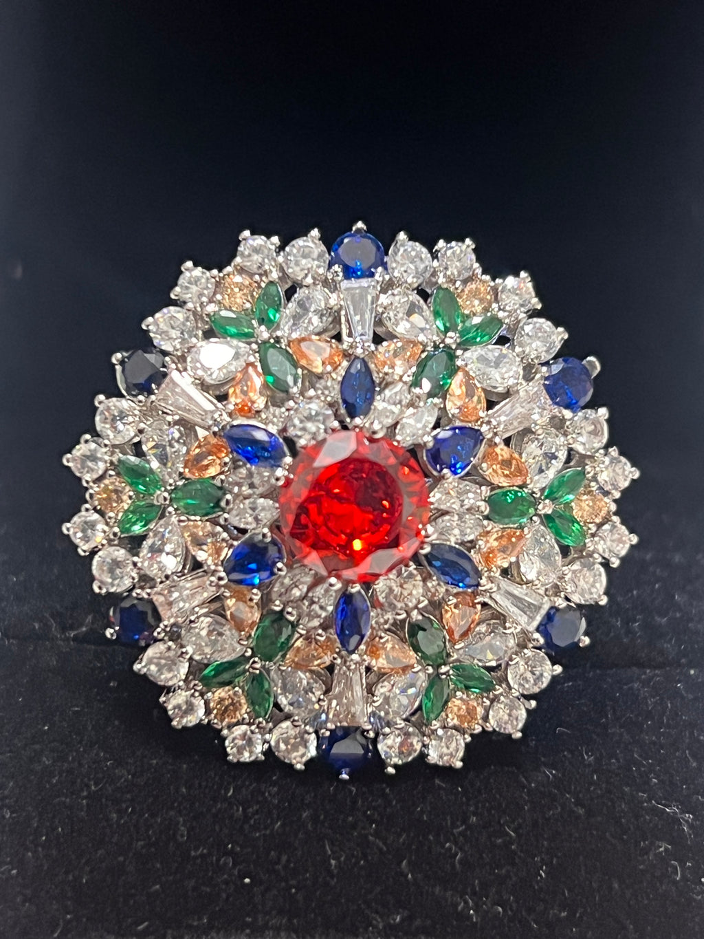 Stunning Created Sapphires Ring (adjustable)