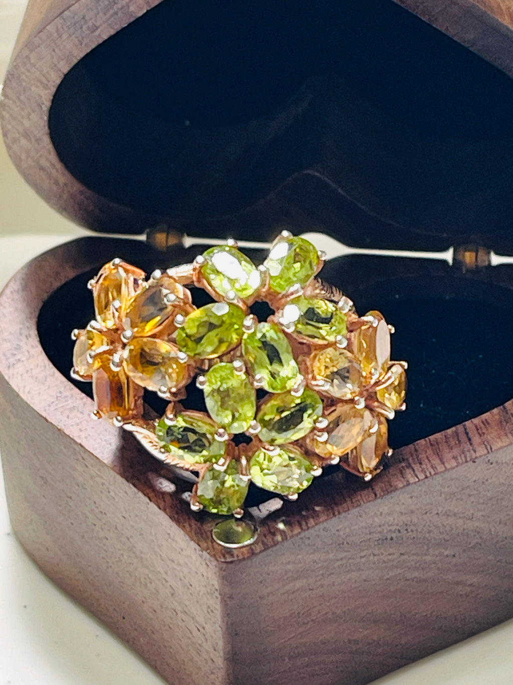 Handmade Genuine Citrine and Peridot Set