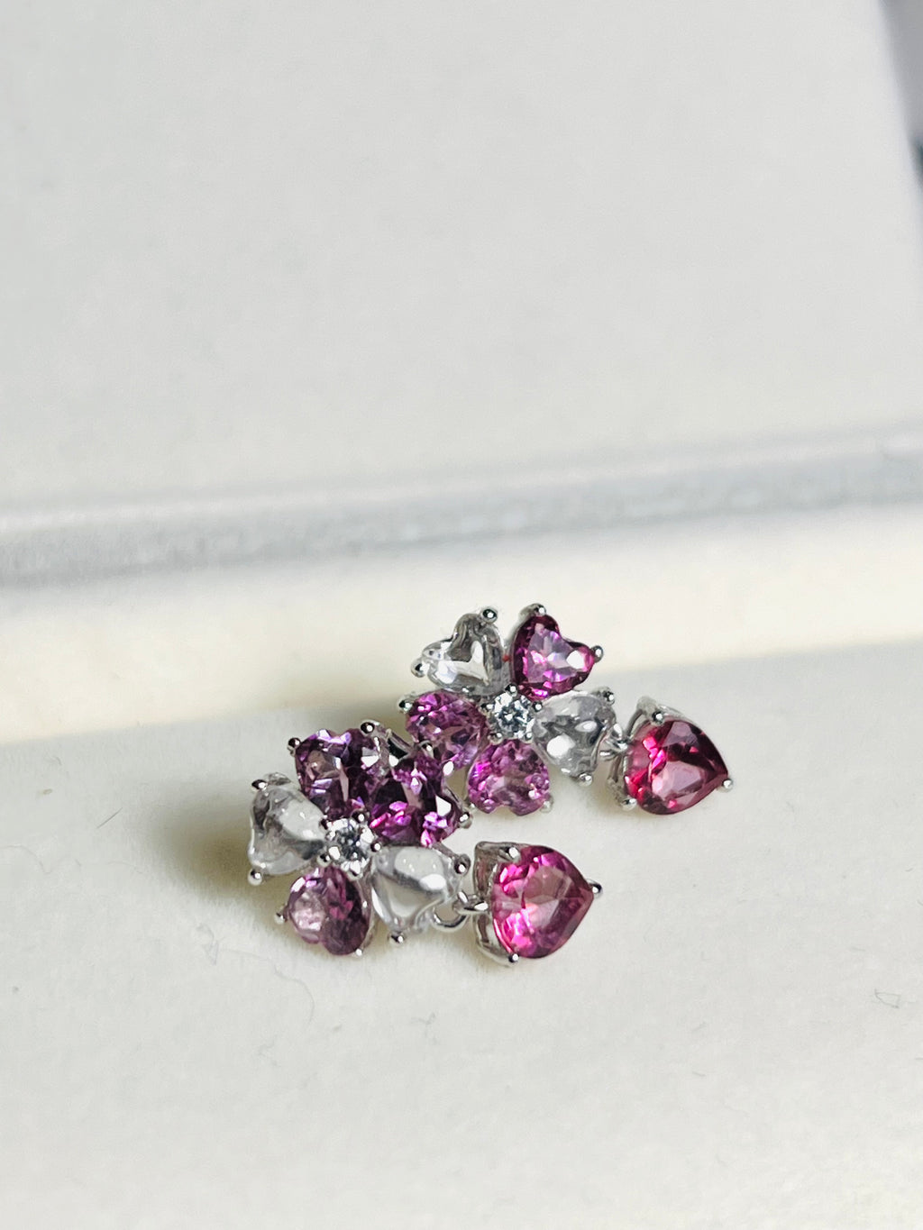 Handmade Rhodolite Garnet, Pink Mystic Topaz, peridot Set