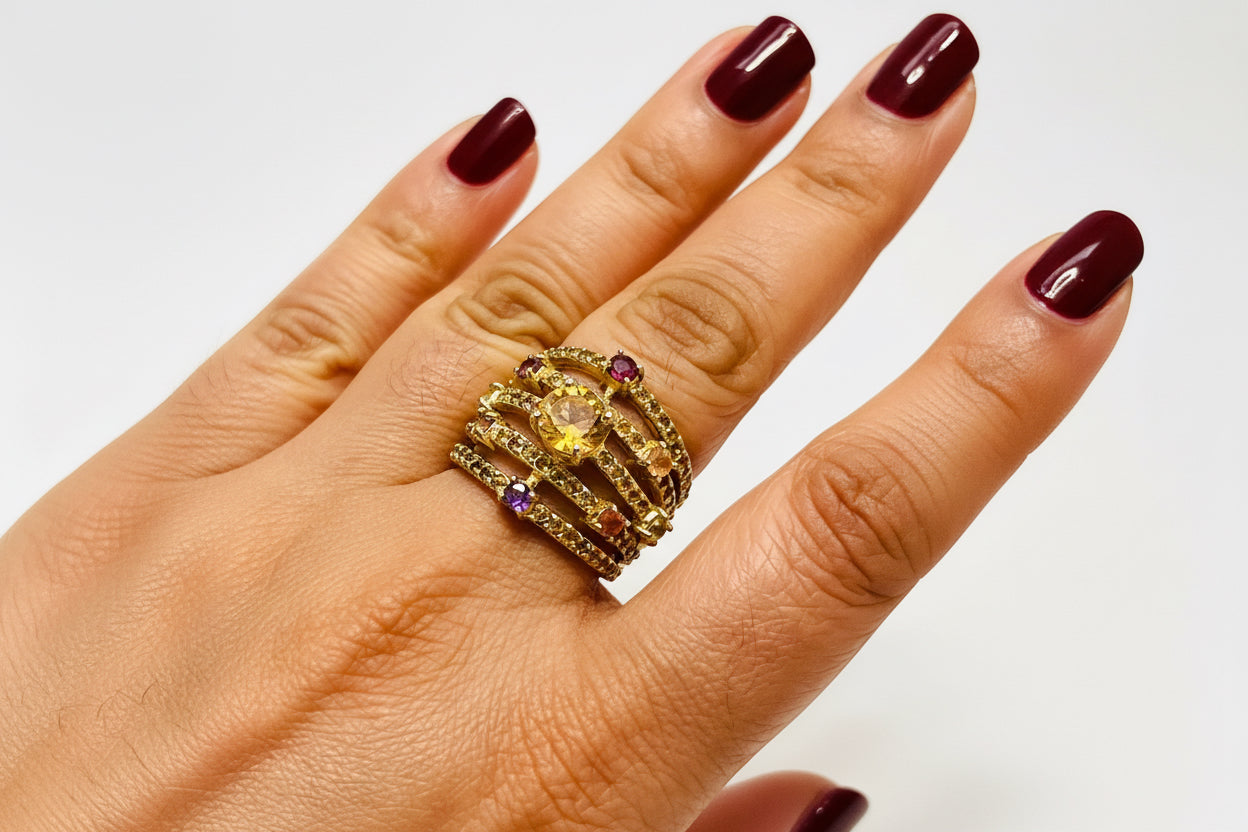 Handmade Genuine coloured Sapphire Ring