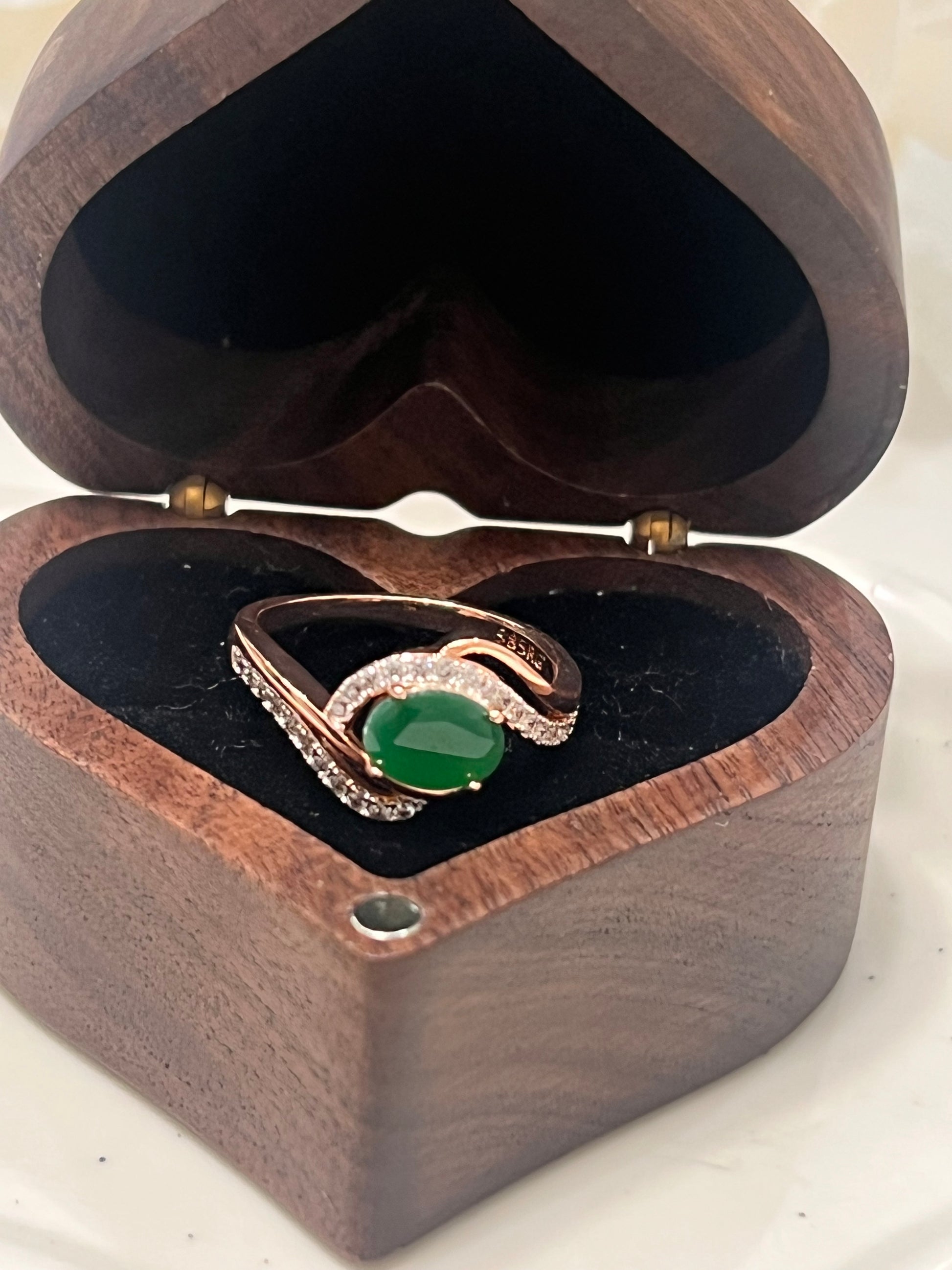 14k Rolled Gold (gold-filled) Emerald two tone ring