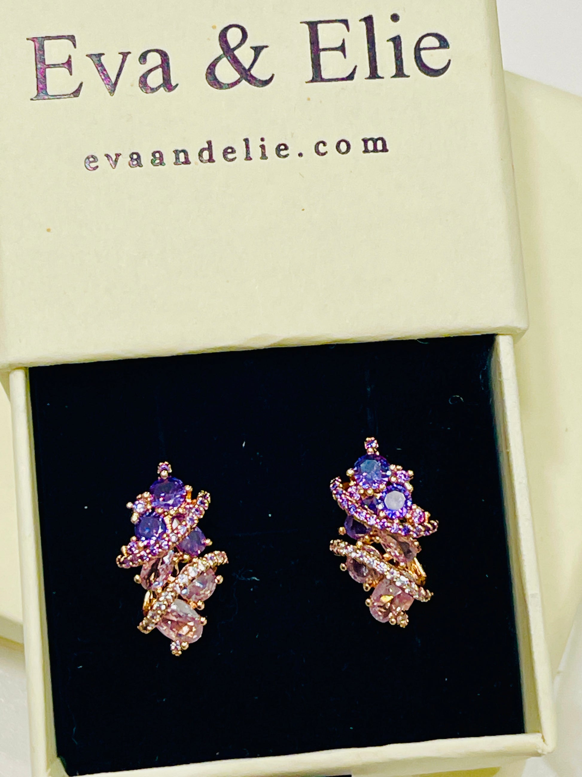 14k Rose Rolled Gold Amethyst Ophelia Earrings