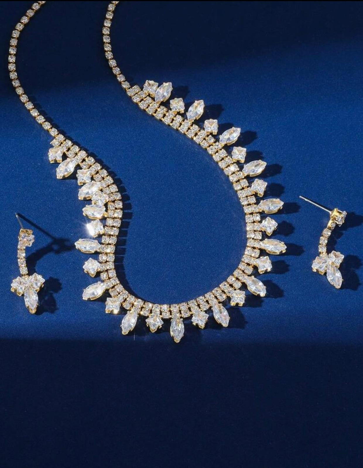 Ashby Golden American Diamond Necklace set
