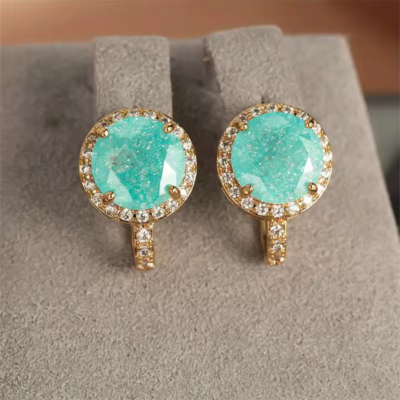 Frosted Opal Icon Earrings in 14K Rolled Gold
