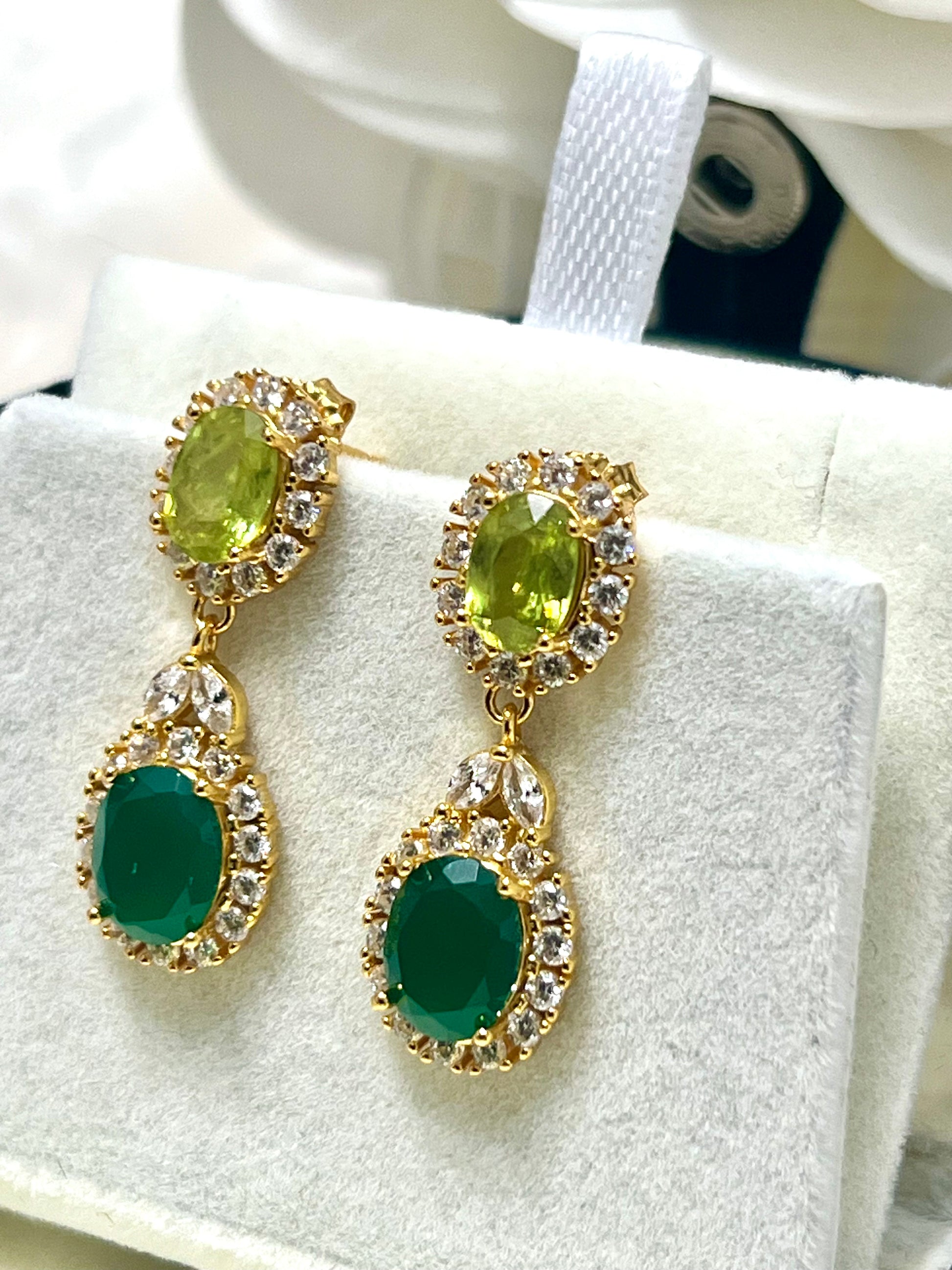 Handmade Natural Sphene and Agate Earrings