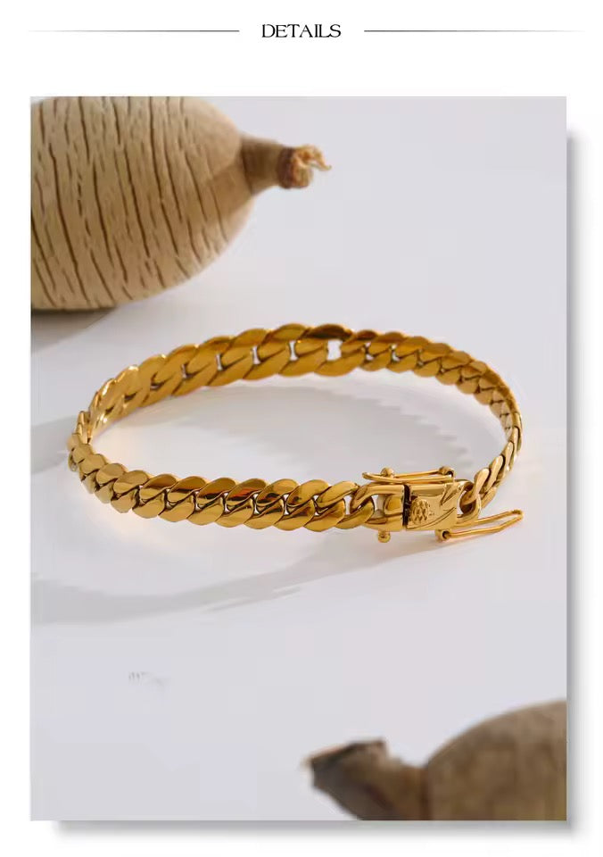 Statement Cuban Waterproof Bracelet- waterproof, anti tarnish