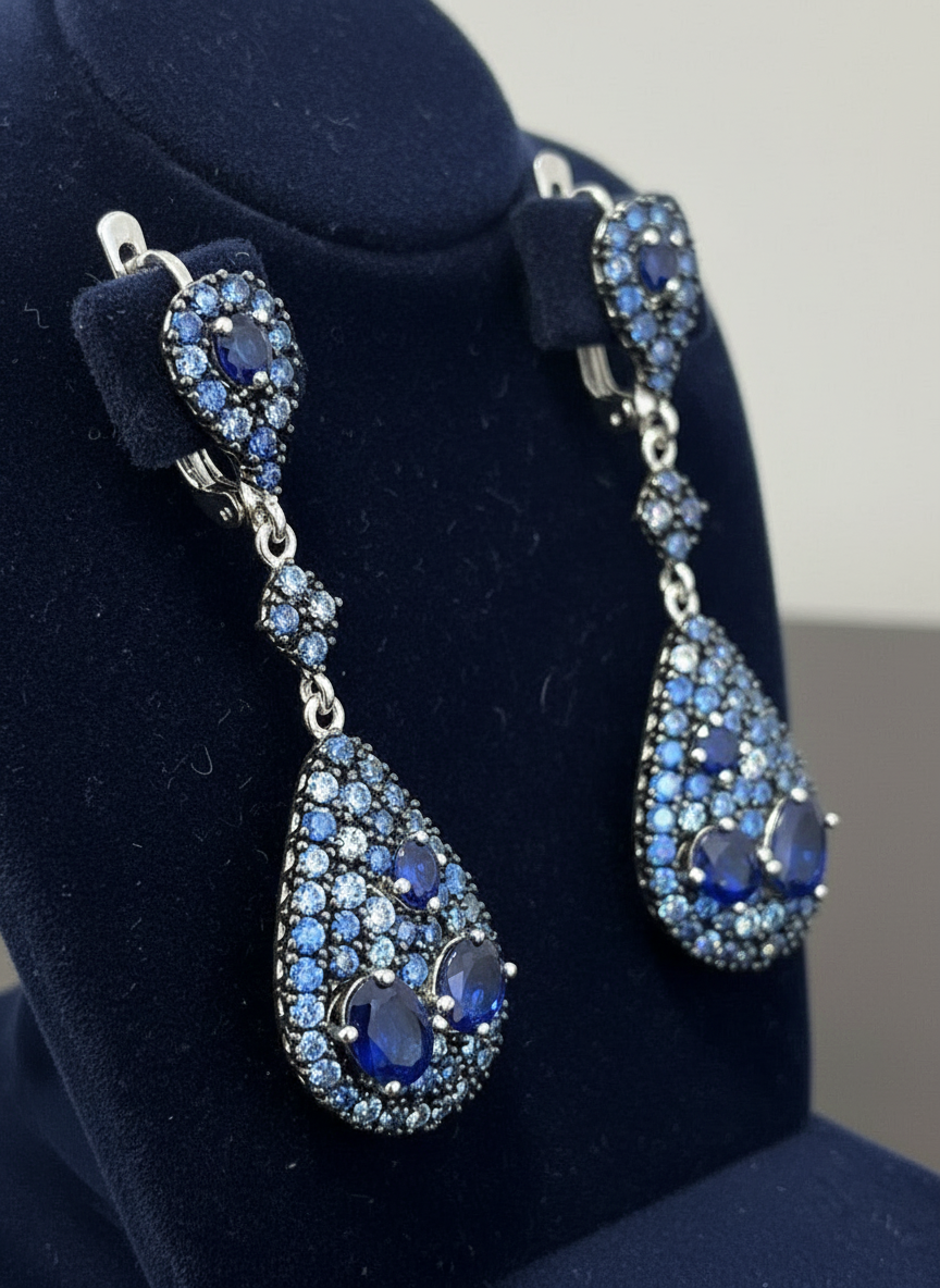 Handmade Natural Sapphire "Midnight Blue" Set