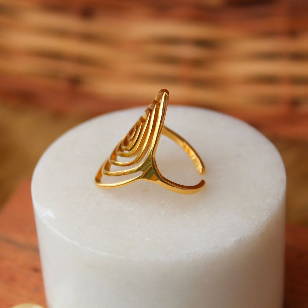 Statement Solstice Swirl Ring- Waterproof