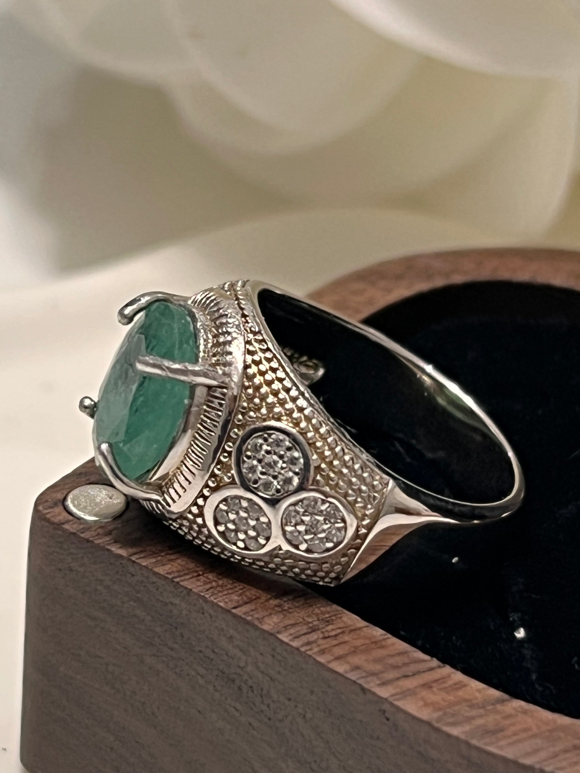 Genuine Colombian Emerald Men’s Ring