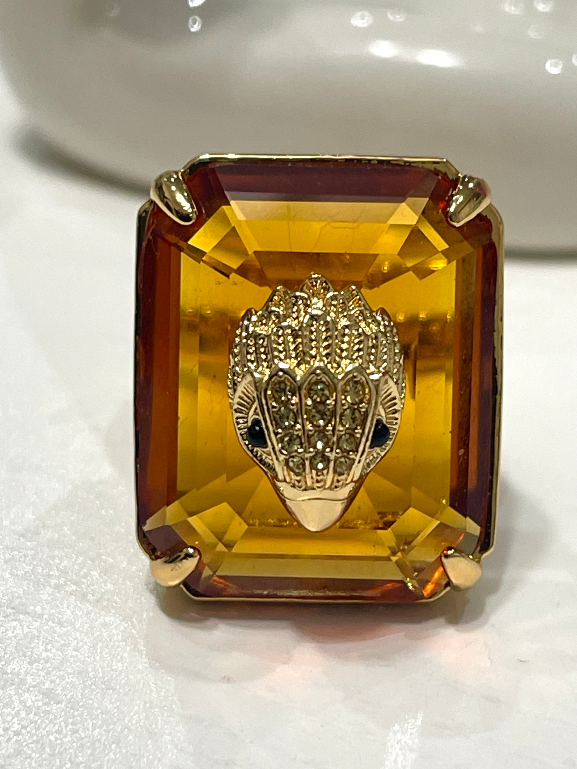 Kurt Geiger Statement Crystal Cocktail Ring (only size 9)