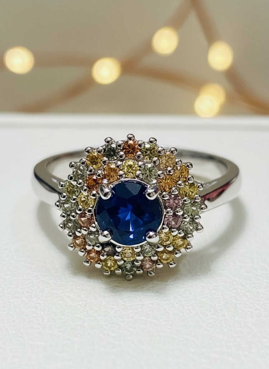 Handmade Natural Sapphire Jewelry Set- Aurelia